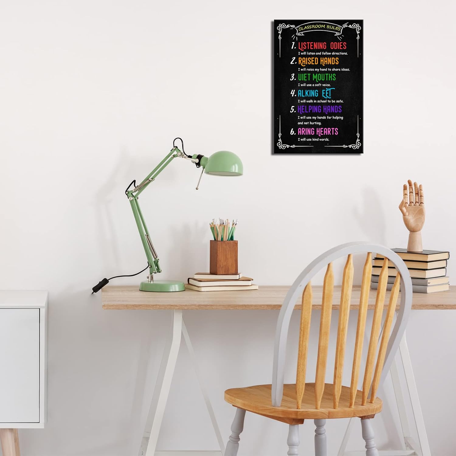 Busmko Lienzo decorativo para pared con regla de aula para estudiante, estudio, aprendizaje, pintura, decoración para escuela primaria, secundaria,