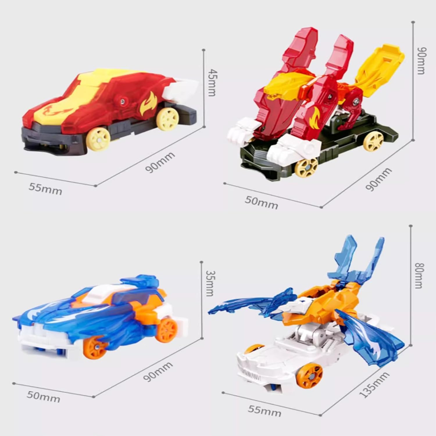 720 Flip & Morph – Coche de juguete, la colisión se transforma en un auto de velocidad de juguete, vehículos de juguete de cambio continuo (2PCSB)