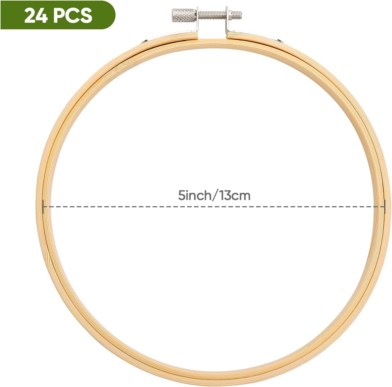 Caydo 24 aros de bordado de 5 pulgadas a granel, marco de bordado de aro de punto de cruz para arte, manualidades, costura práctica y decoración de