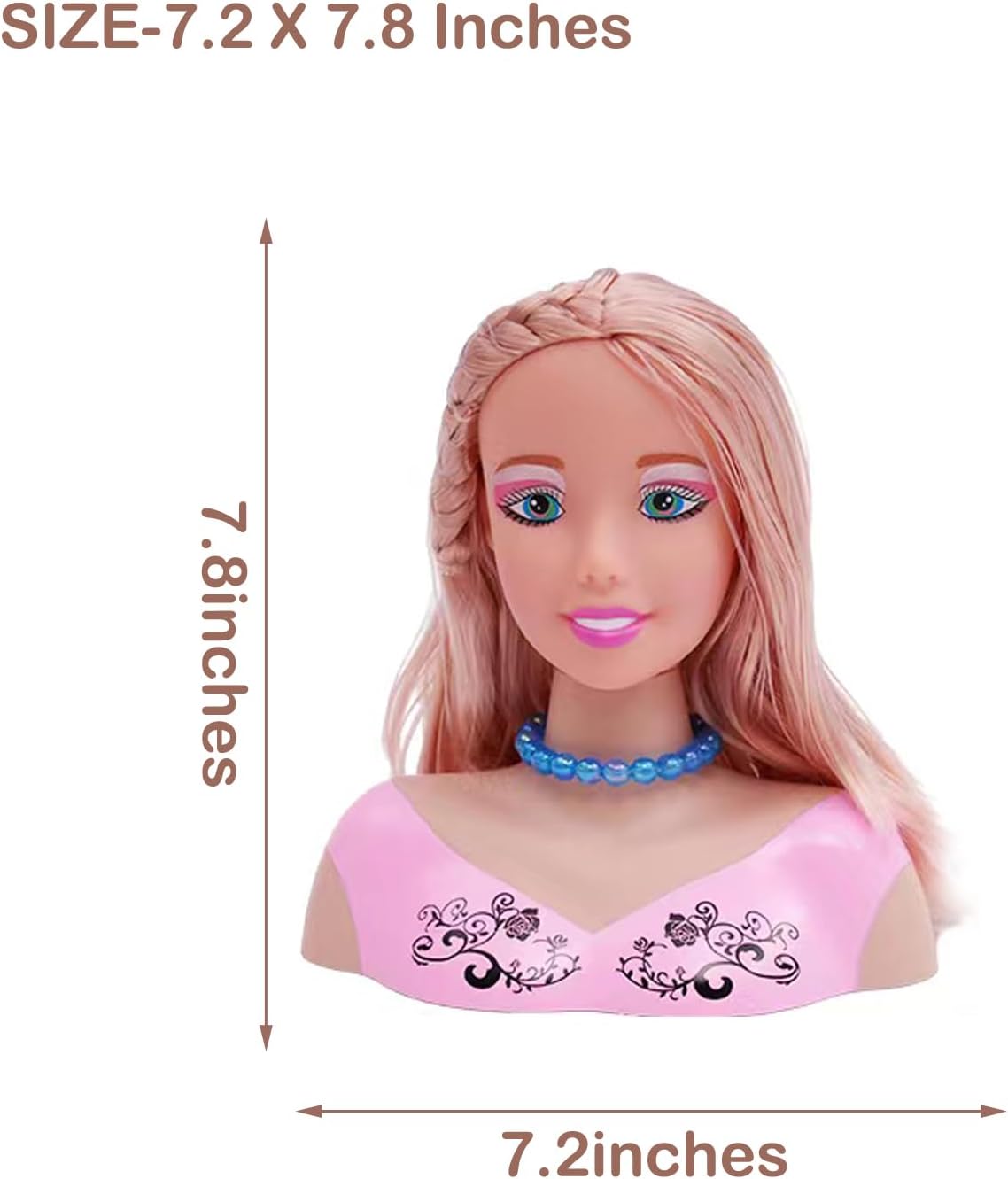 KonHaovF Cabeza de muñeca para peinar el cabello y maquillaje para niñas pequeñas, muñeca pequeña con accesorios para el cabello para niñas,