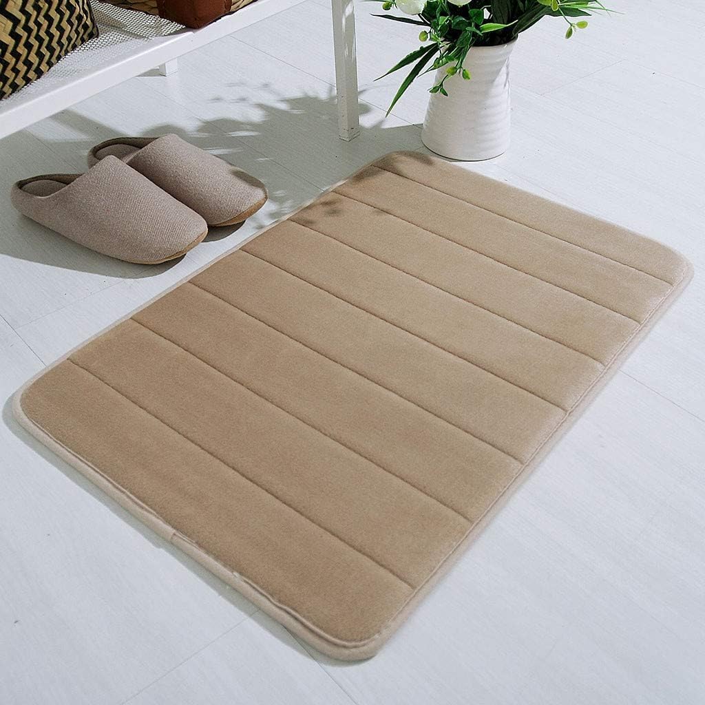 Tapete de baño de espuma viscoelástica, absorbente y suave, tapete de baño antideslizante para baño, dormitorio, decoración de suelo de ducha (caqui)