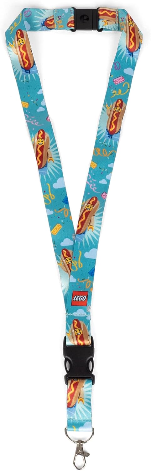 LEGO Cordón, correa para el cuello para llaveros, cordón desmontable para teléfono, llaves, placa de identificación, con cierre y hebilla de