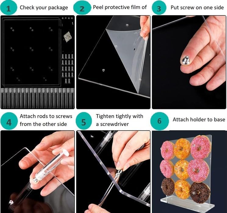 Sikfits Donut Wall – Acrylic Donut Wall For 36 Donuts – Donut Holder With Sturdy Improved Base – Donut Display That Won’t trip – Most Durable Donut