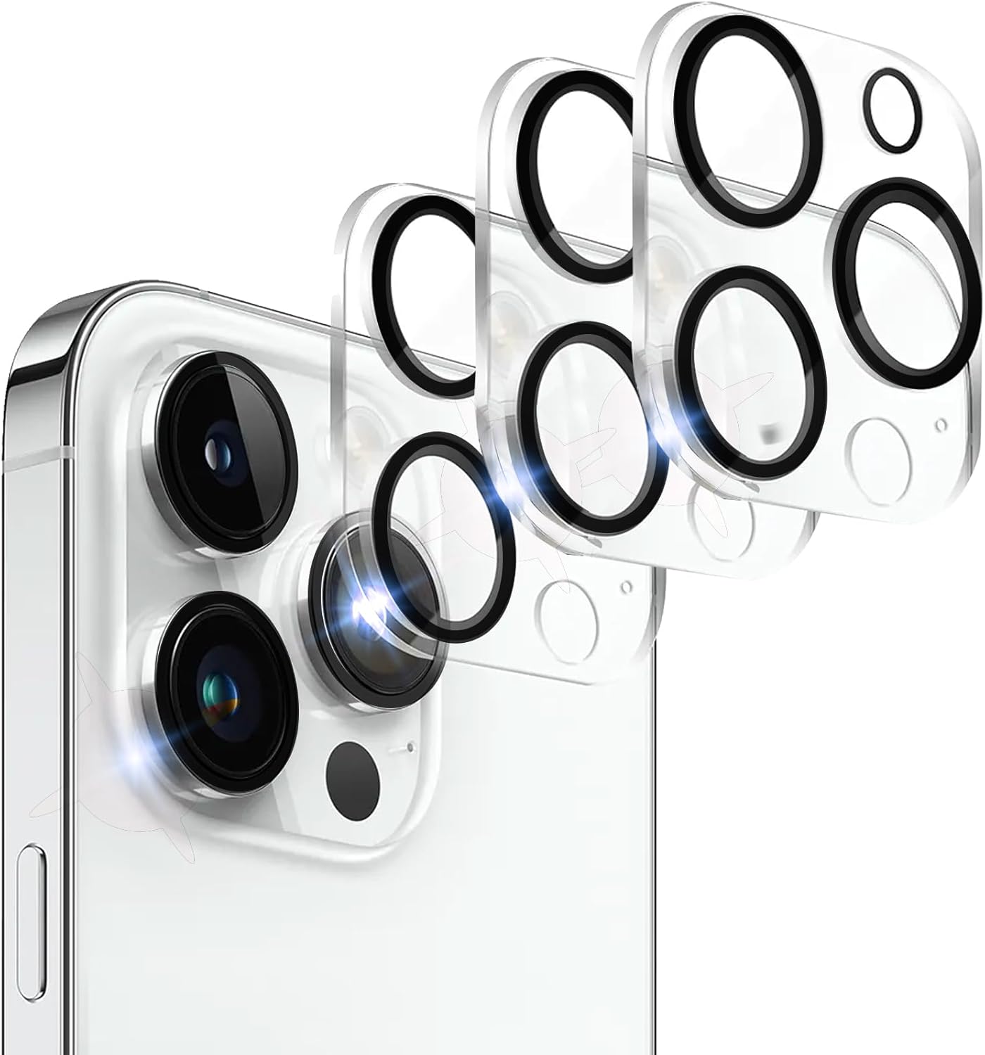 Paquete de 3 protectores de lente de cámara compatibles con iPhone 15 Pro MaxiPhone 15 Pro, protector de pantalla de vidrio templado compatible con