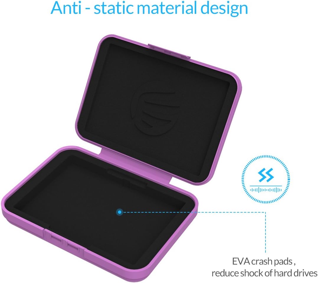 ORICO PHX5C – Funda para disco duro de 3.5 pulgadas HDDSSD 5 paquetes de disco duro portátil con caja de almacenamiento protectora antiestática y a