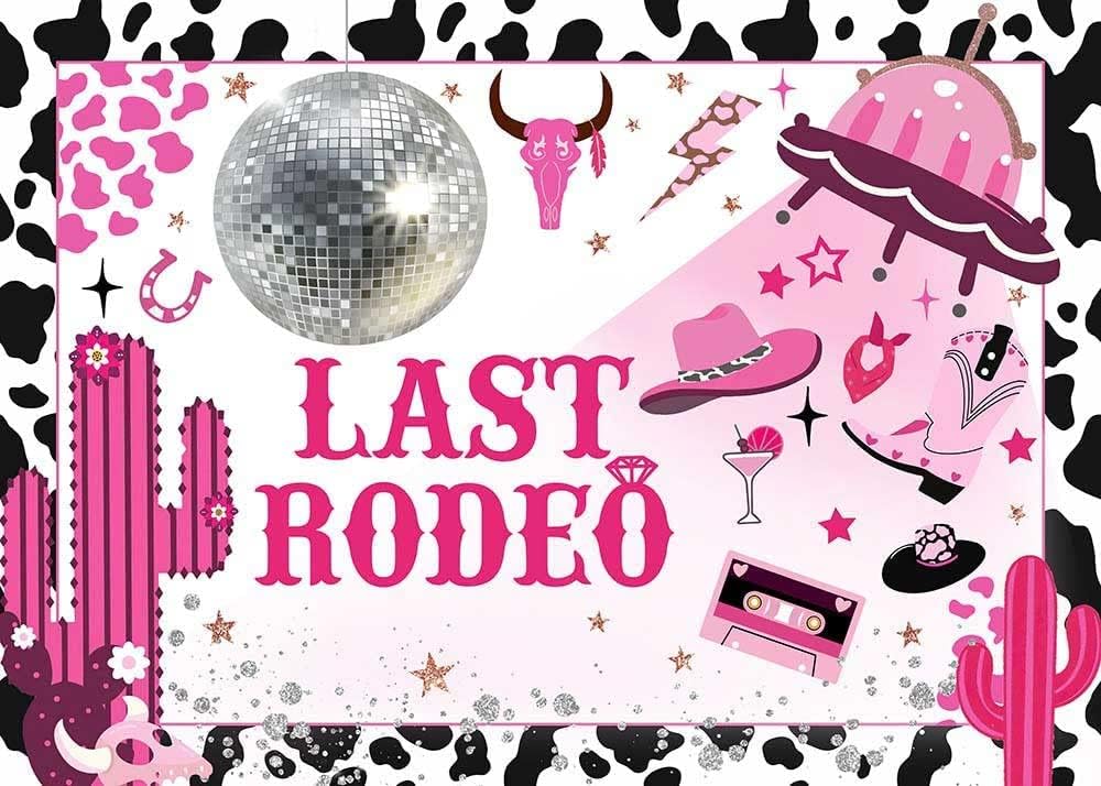 Avezano Fondo de despedida de soltera de vaquera espacial, último rodeo, fondo de fiesta de despedida de soltera de Nashville, suministros para