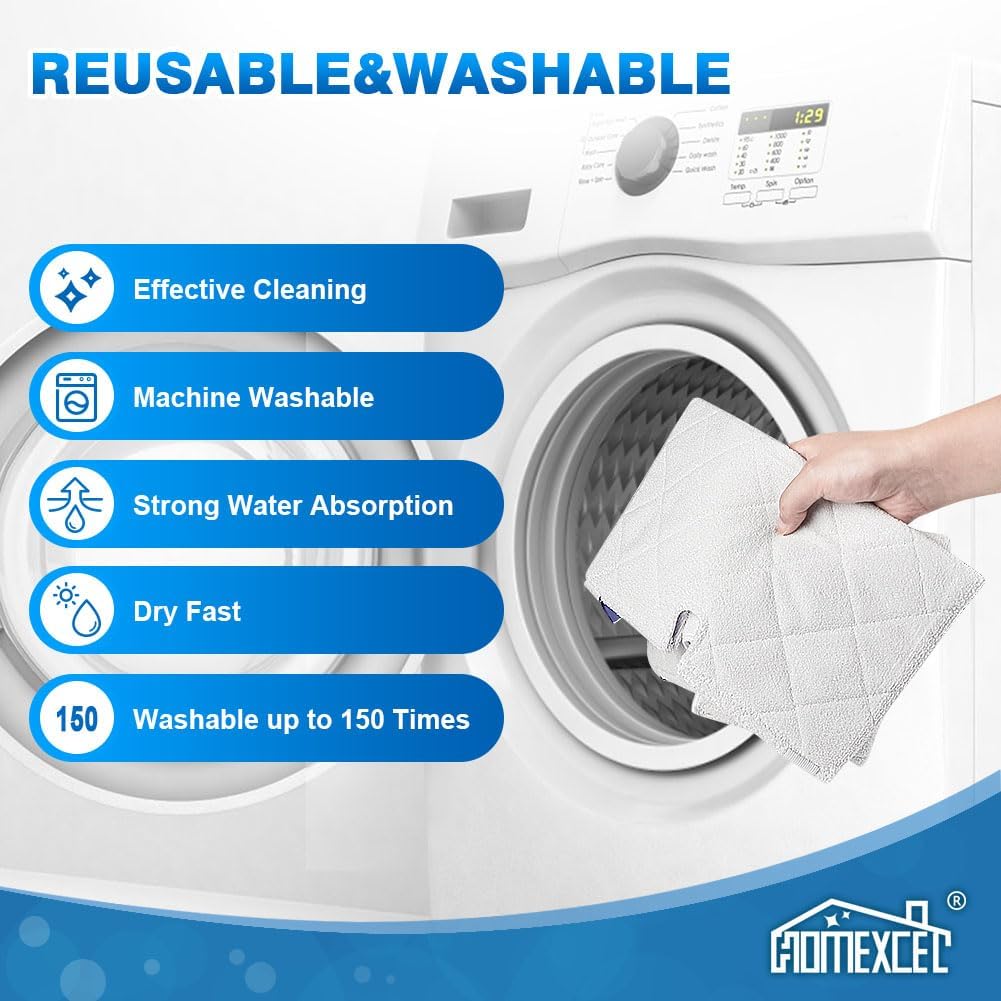 HOMEXCEL Almohadillas de repuesto reutilizables para trapeador de vapor Shark S3500 Series S3501 S3550 S3901 SE450 S3801CO S3601D S2901 S2902 para