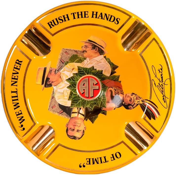 Cenicero de cigarro de porcelana grande de 8.75 pulgadas de edición limitada de Arturo Fuente amarillo