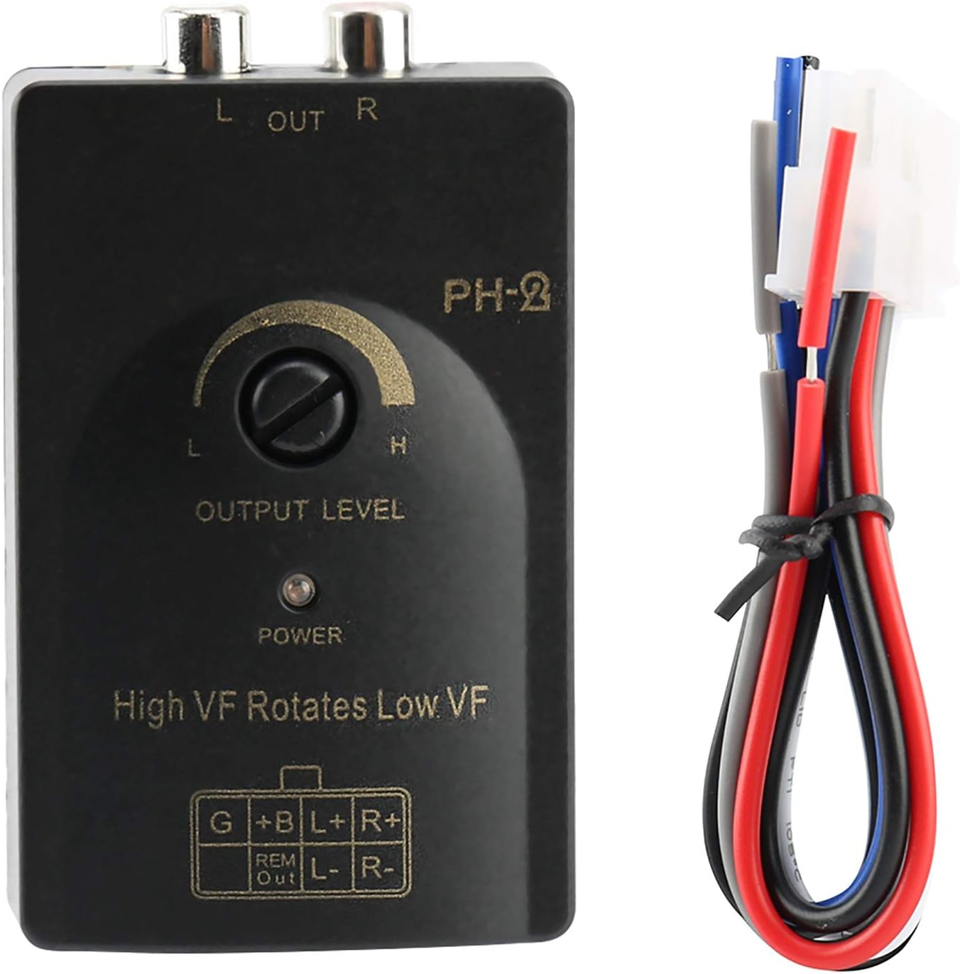 Fydun – Conversor de nivel de altavoz de coche para coche con salida RCA de alta a baja, convertidor de nivel con función de retardo con cable