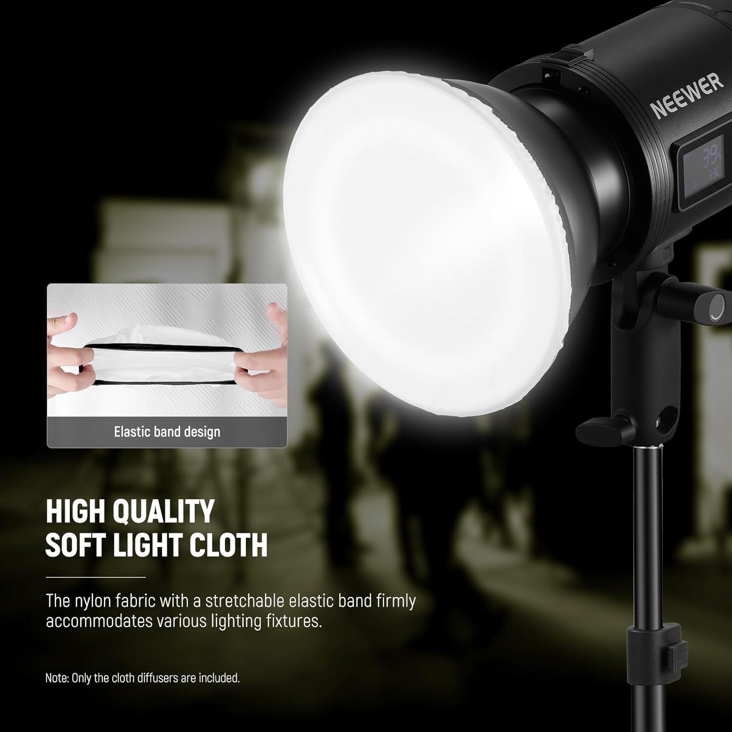 NEEWER Paquete de 6 calcetines difusores de luz suave con banda elástica para reflector de flash estroboscópico de luz de estudio de 5.5-7.1