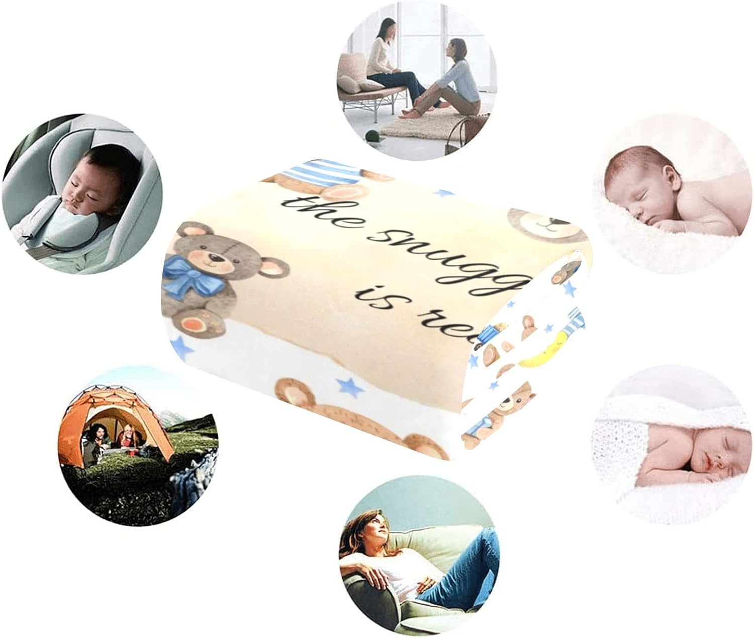 Eyesoul Manta de bebé con nombre, manta personalizada con patrón de oso para niños, regalos personalizados para cama de niños, manta súper suave
