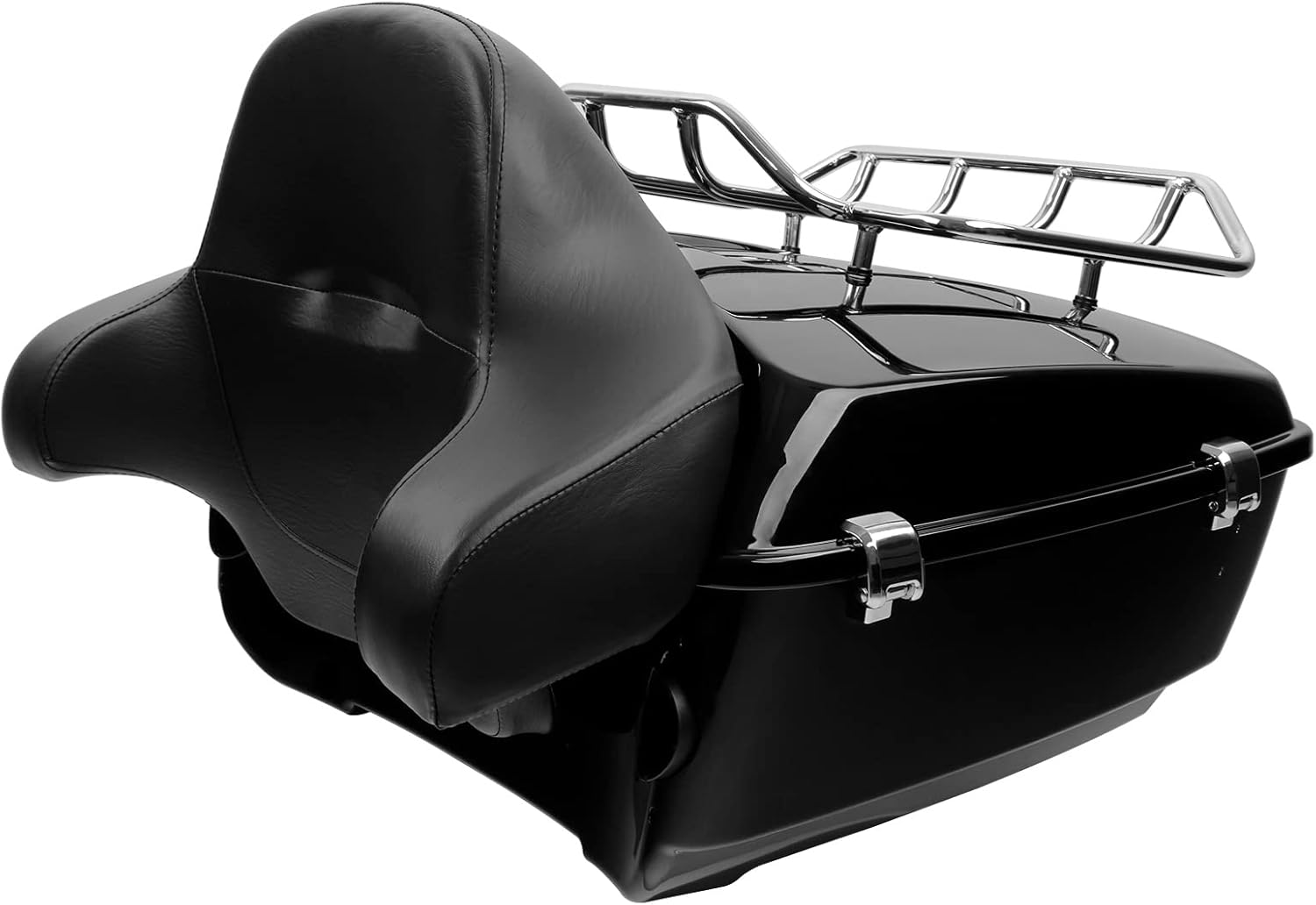 XFMT Portaequipajes superior King Tour Pack de 13.1 pulgadas + almohadilla de respaldo King Tour Pack – Road Zeppelin Styling para Harley Road King