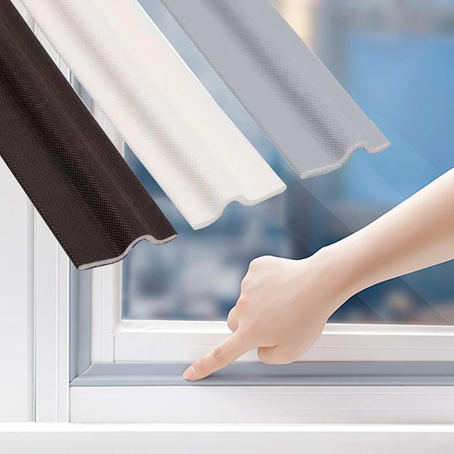 Tira de sellado para ventana, autoadhesiva para ventana de puerta, resistente a la intemperie, tope de ventana, tira de sello insonorizada para