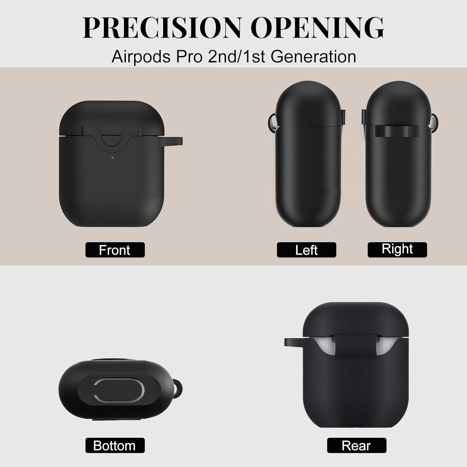 Funda protectora de silicona suave compatible con Apple AirPods 2nd 1st Charging Case LED frontal visible