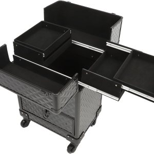 LyeXD Carro de almacenamiento cosmético rodante profesional, Negro -, Moderno LyeXD Carro de almacenamiento cosmético rodante profesional, Negro -, Moderno