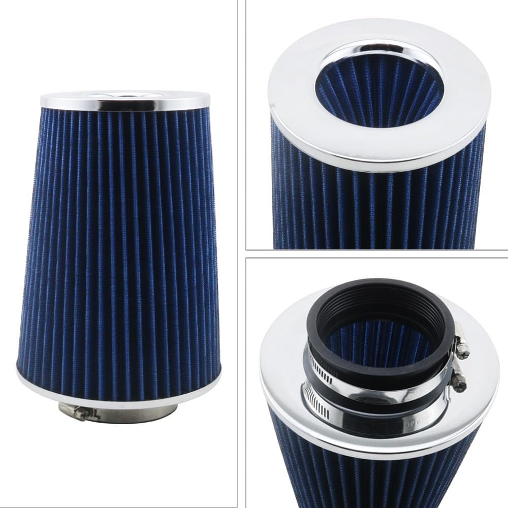 Filtro de aire universal de cono de abrazadera de alto rendimiento con brida de 4 pulgadas, ajuste de filtro de aire de 3 pulgadas, filtro de aire
