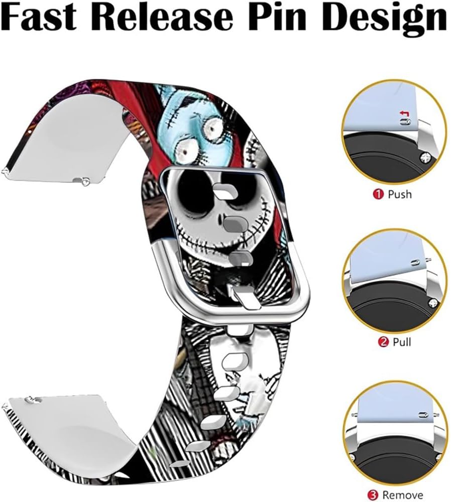 __PLACEHOLDER_BRAND_0__ Christmas Jack Skellington Sally – Correas compatibles con Samsung Galaxy Watch 6Watch 5 Pro de 1.77 pulgadas, Watch 4 de