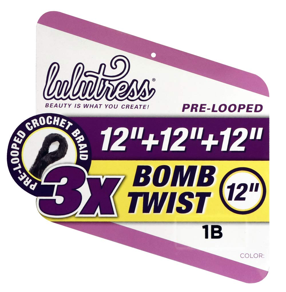 Sensationnel Hair – Trenzas de ganchillo Lulutress 3X Bomb Twist de 12 pulgadas (paquete de 3, 2)