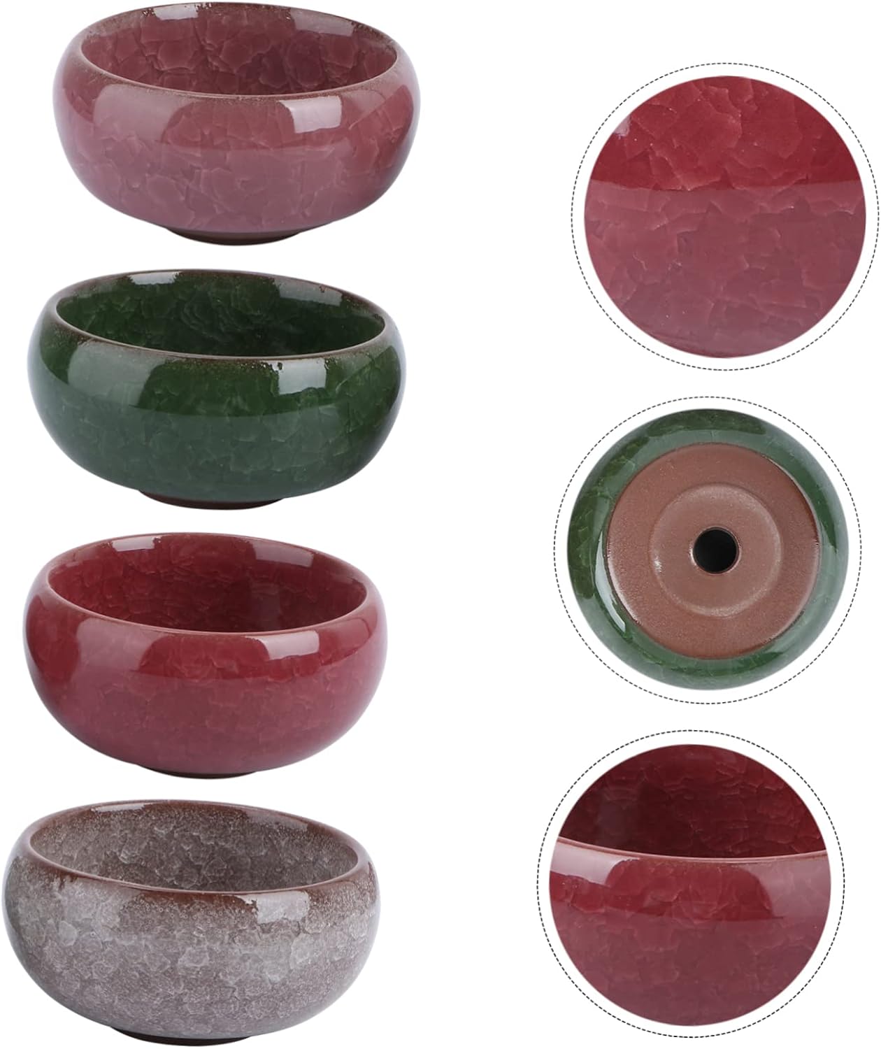 Yardwe Macetas de cerámica para suculentas, macetas de cerámica, macetas de cerámica, maceta de cerámica, contenedor de plantas, florero, maceta