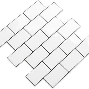 Tilingview Azulejos de metro de 10 hojas de vinilo blanco autoadhesivos para decoración del hogar (12 x 12 pulgadas, blanco) Tilingview Azulejos de metro de 10 hojas de vinilo blanco autoadhesivos para decoración del hogar (12 x 12 pulgadas, blanco)