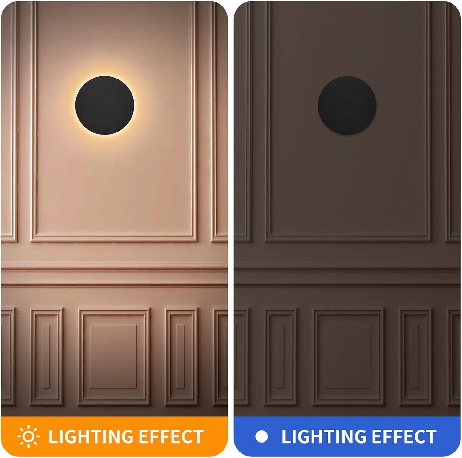 FUDESY – Lámpara de pared LED para interiores y exteriores, moderno aplique de pared IP65 impermeable, 8 W, blanco cálido, 3000 K, iluminación de
