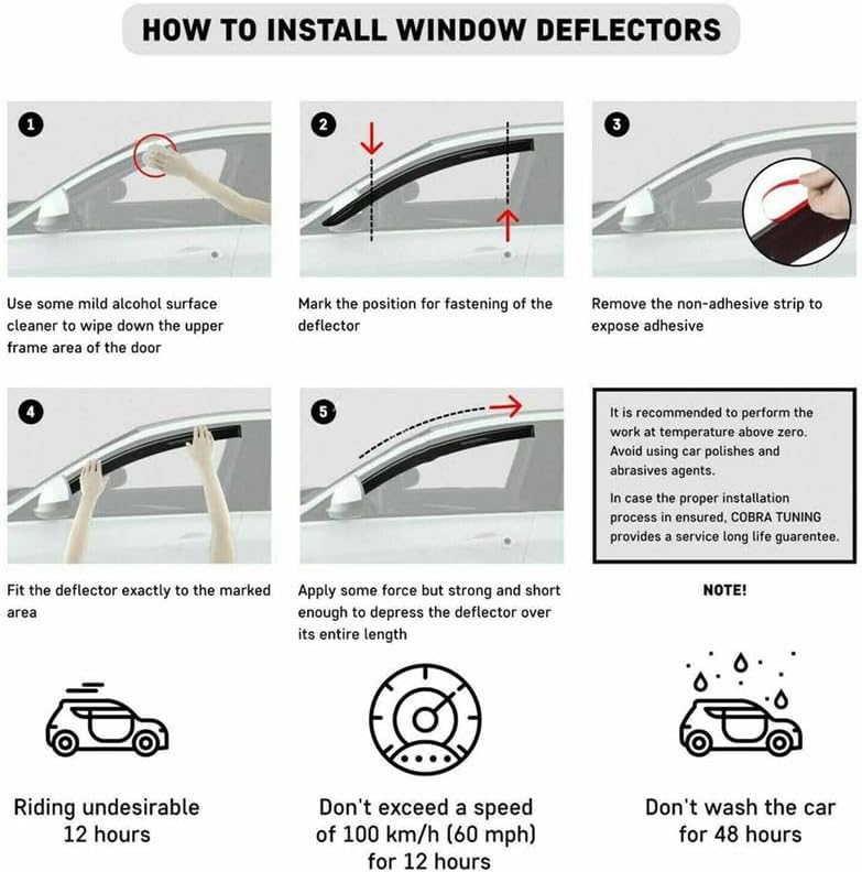 Deflector de ventana compatible con Ni.ssan Altima Coupe 2008-2013, viseras de ventana de 2 puertas, protectores de lluvia, juego de 2 piezas, color