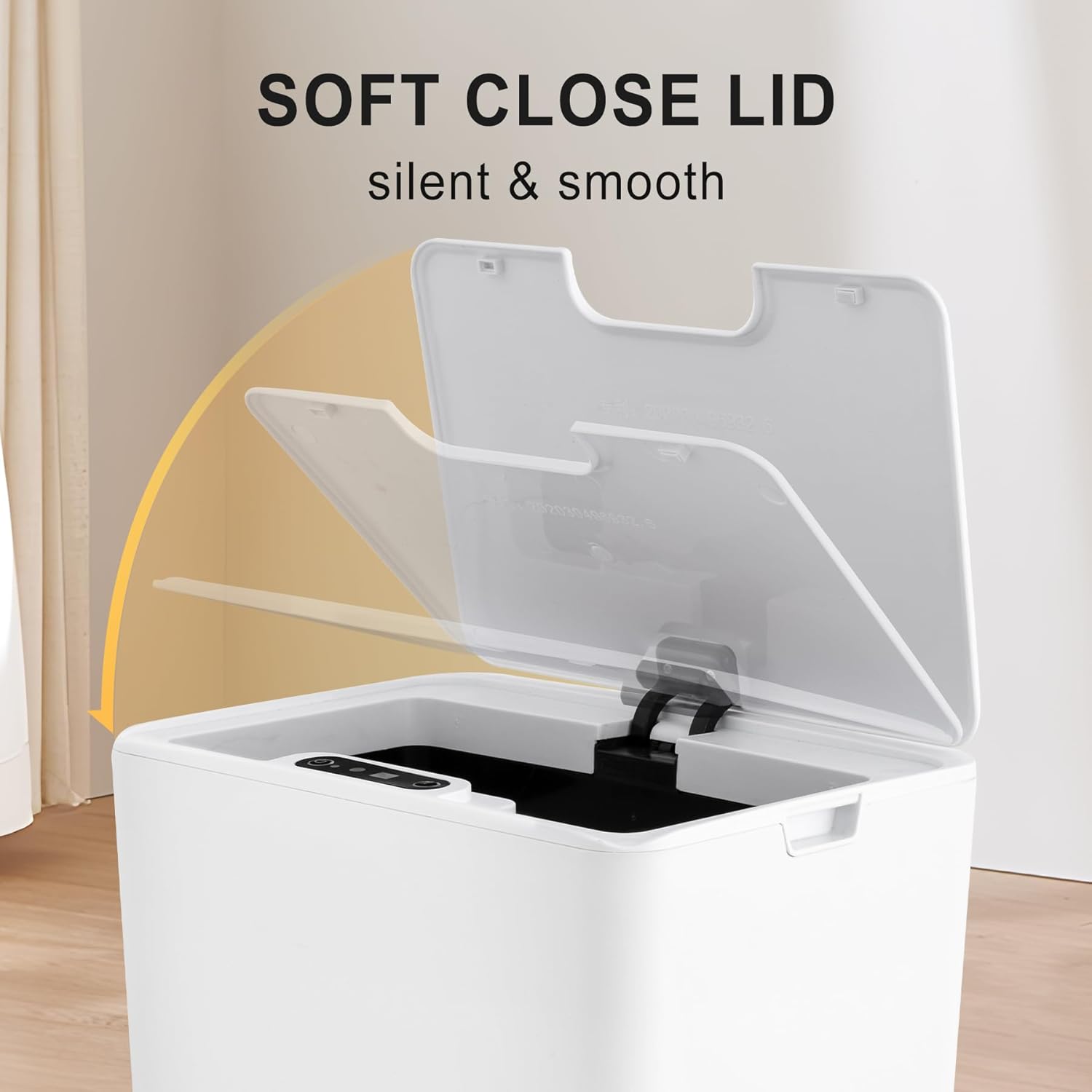 Cesun Cubo de basura automático con sensor de movimiento para baño con tapa, 4.0 galones, sin contacto, papelera de plástico inteligente, pequeña