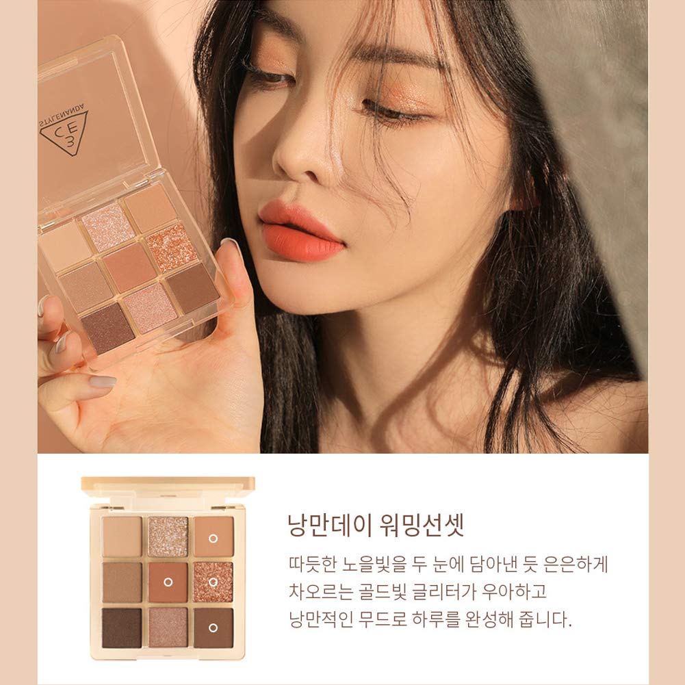 3CE Paleta de colores de ojos multi claro cálido y fresco #Butter Cream 9Colors Peal Glow sombra de ojos Staylenanda