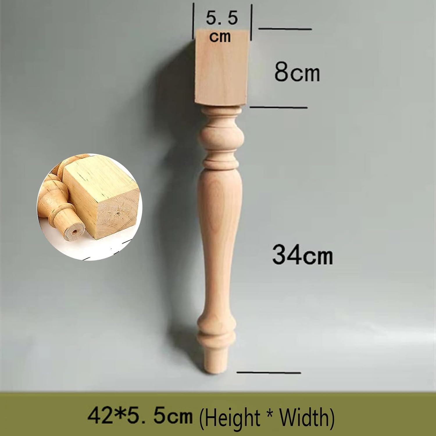 Patas para muebles de madera maciza de 14 pulgadas17 pulgadas, juego de 4 patas de mesa de madera, patas de mesa giratorias, patas de muebles de