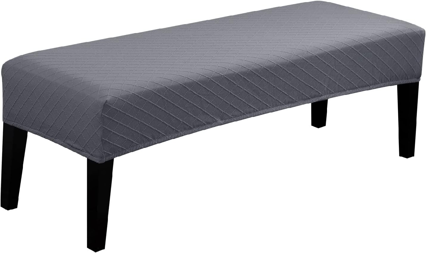 NIBESSER Fundas para banco de comedor, fundas elásticas de diamante tapizadas con celosía de diamante, fundas para asiento de banco, fundas