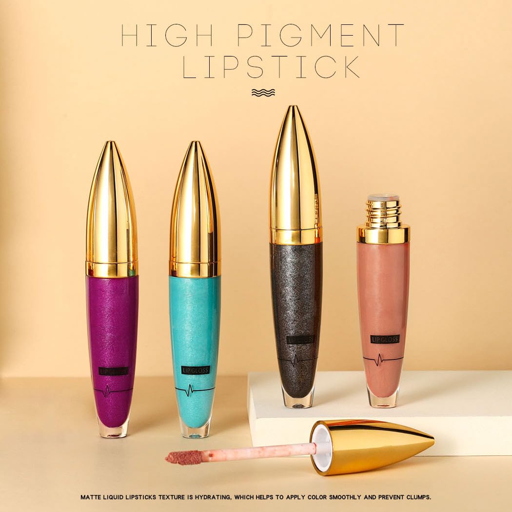 Lápiz labial líquido con purpurina mate, brillo de labios de alto pigmento, labios de fiesta, maquillaje para mujeres y niñas, paquete de 1 (nude)