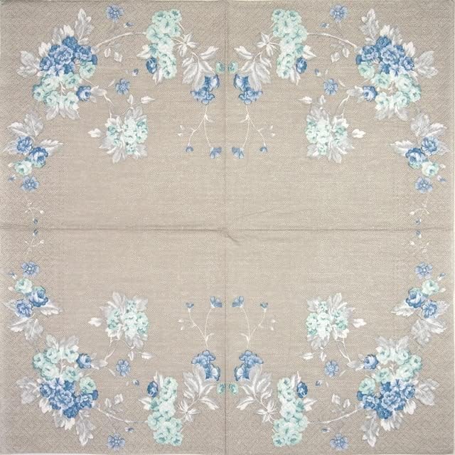 AM Décor – 20 servilletas de papel suaves de 3 capas de Decoupage para almuerzo, 13 x 13 pulgadas (desplegadas), diseño de jardín pacífico