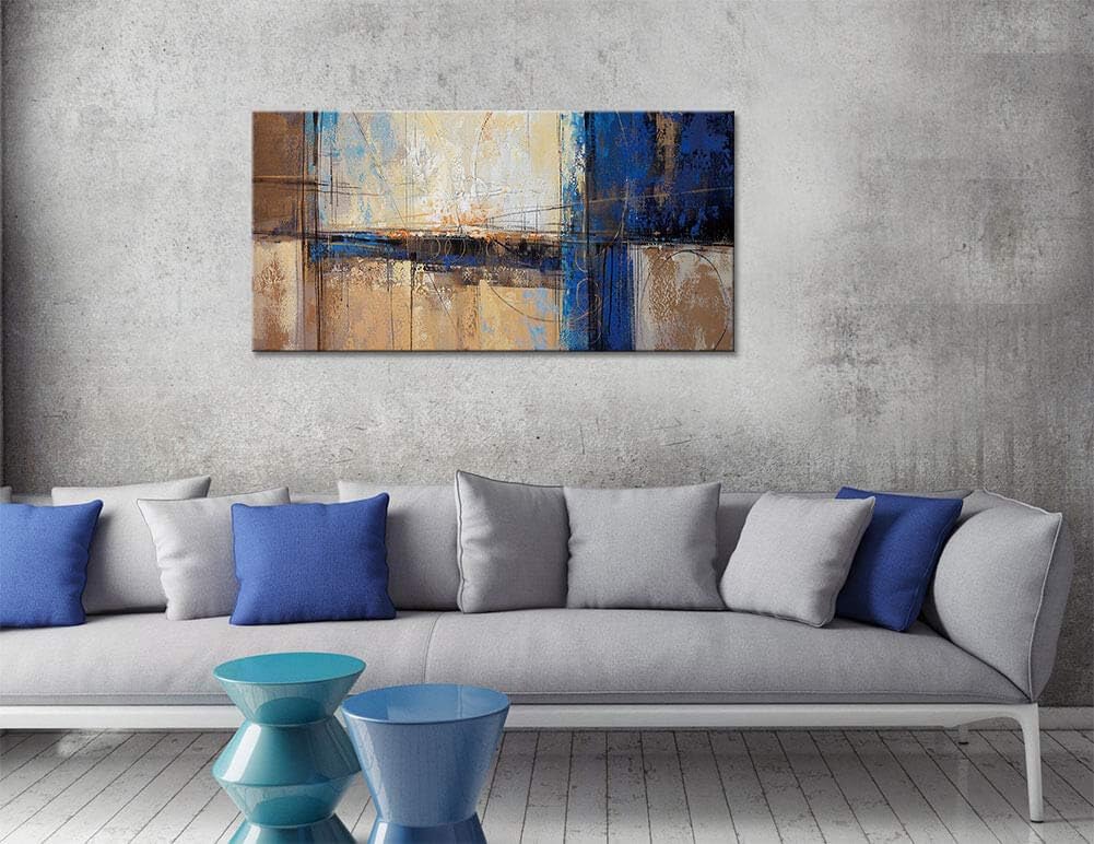 Pogusmavi Lienzo abstracto de pared para sala de estar, decoración grande, decoración moderna de pared, obra de arte para el hogar, dormitorio,