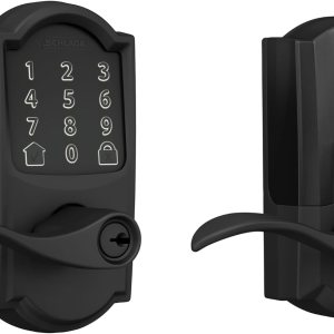 Schlage FE789WB CAM 622 Acc Encode WiFi Accent Lever Smart Lock, cerradura de puerta con pantalla táctil de entrada sin llave con borde Camelot, Schlage FE789WB CAM 622 Acc Encode WiFi Accent Lever Smart Lock, cerradura de puerta con pantalla táctil de entrada sin llave con borde Camelot,