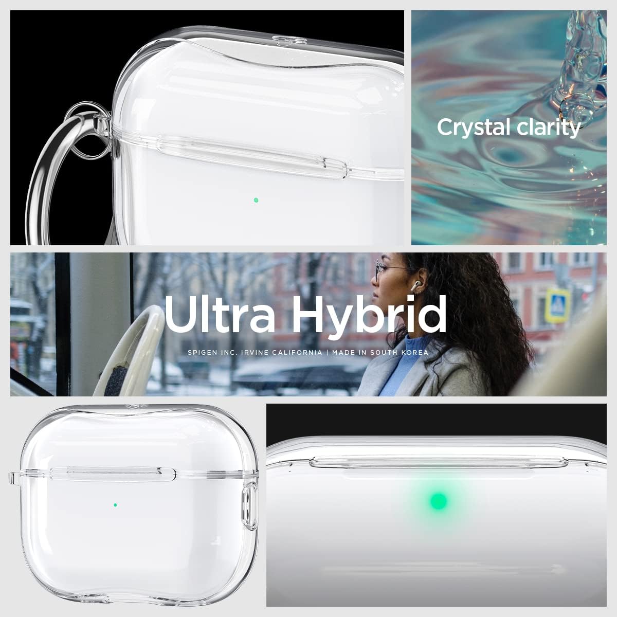 Spigen Funda ultra híbrida (MagFit) diseñada para iPhone 14 Pro Max y ultra híbrida diseñada para AirPods Pro de 2 generación