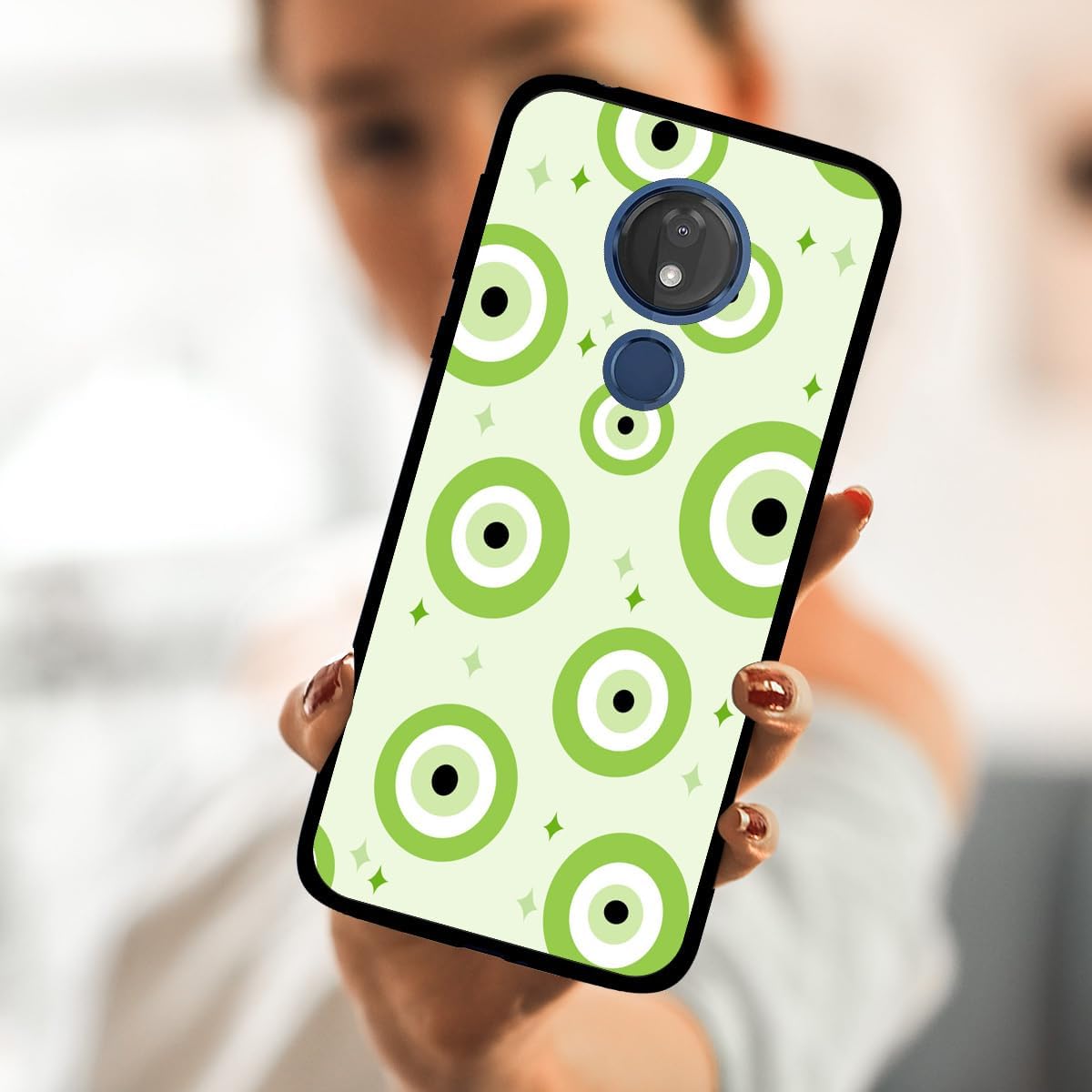 Funda de teléfono para Motorola Moto G7 PowerSupraOptimo Maxx, color verde claro, ojos de demonio turcos, Ojo Turco Verde Claro, bonita funda