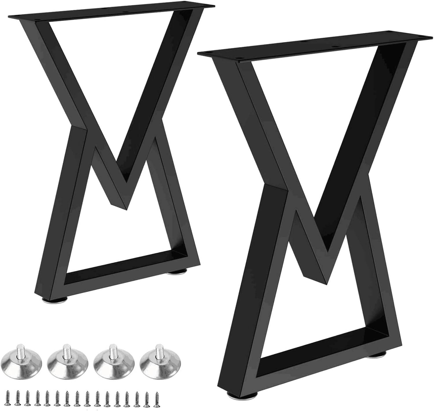 Patas de mesa de 16 pulgadas tipo Y, patas de banco de metal, juego de 2 patas de mesa de centro de comedor DIY