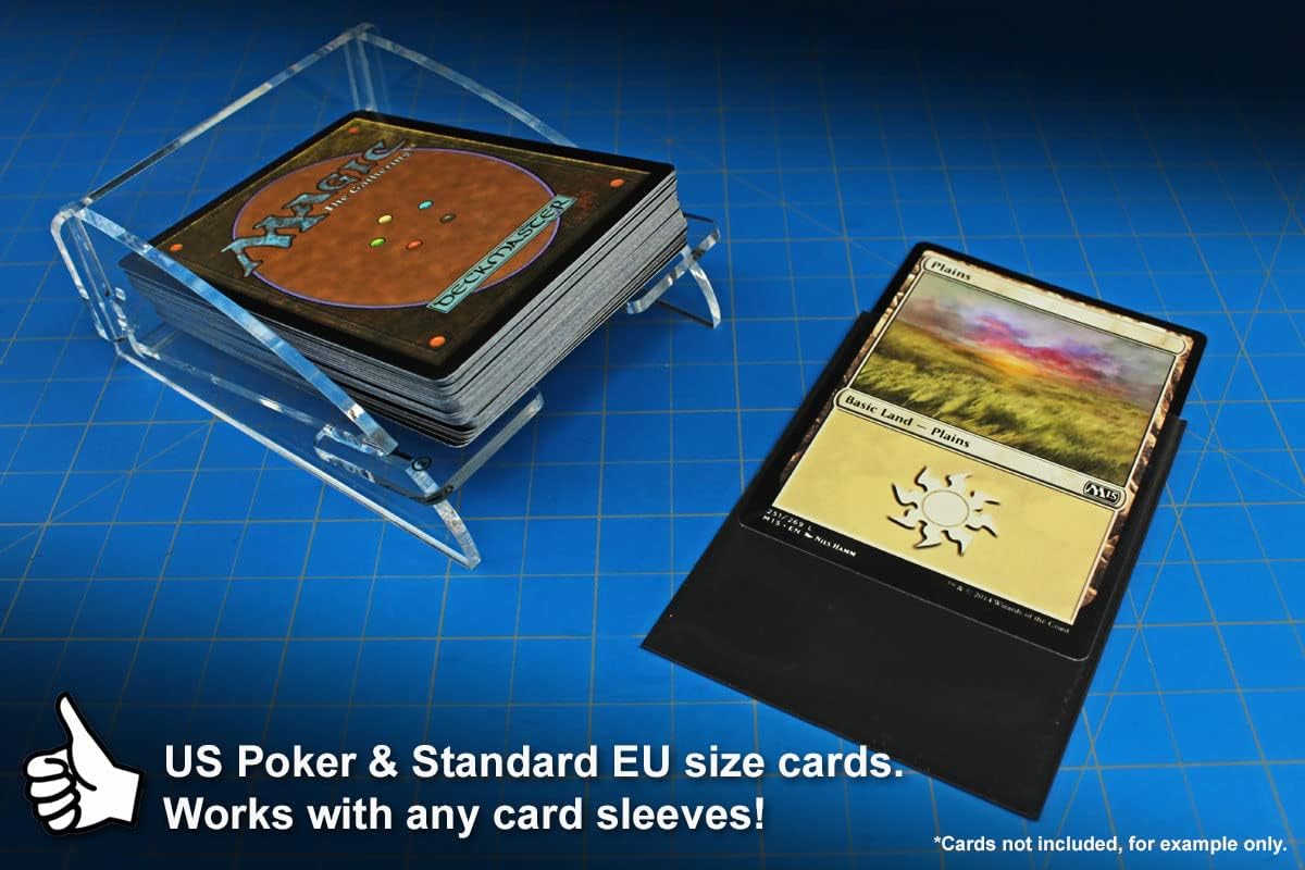 LITKO Organizador de cartas de juego  Tarjeta estándar de tamaño estadounidense  euro  Juegos de cartas coleccionables y de vida (transparente,