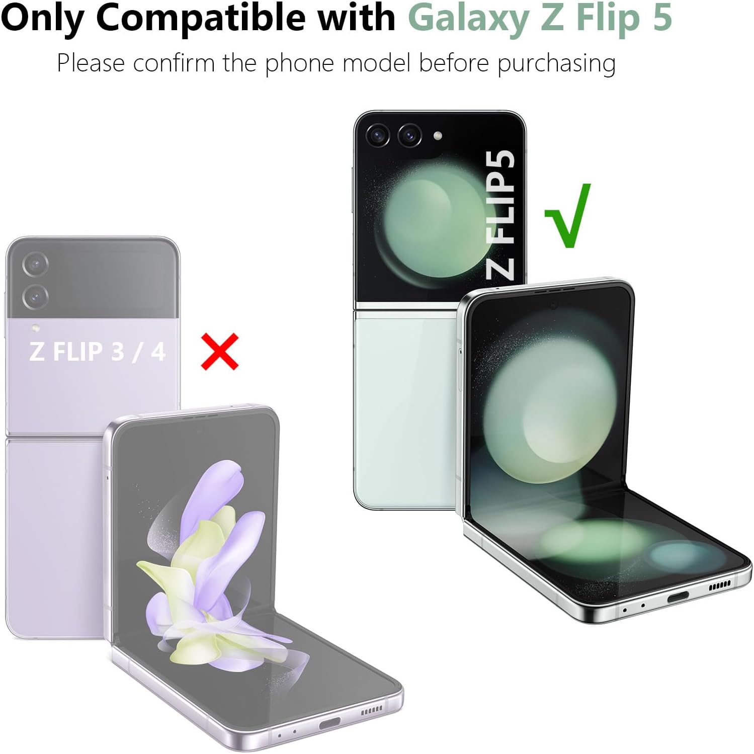 LINYUNE Funda para Samsung Galaxy Z Flip 5 con protector de pantalla integrado, cuero vegano retro, ultrafino, duradero, funda protectora para