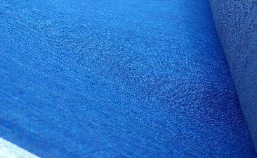 Tela de lino y algodón de sarga azul marino  Material versátil y duradero, ideal para ropa, costura y manualidades