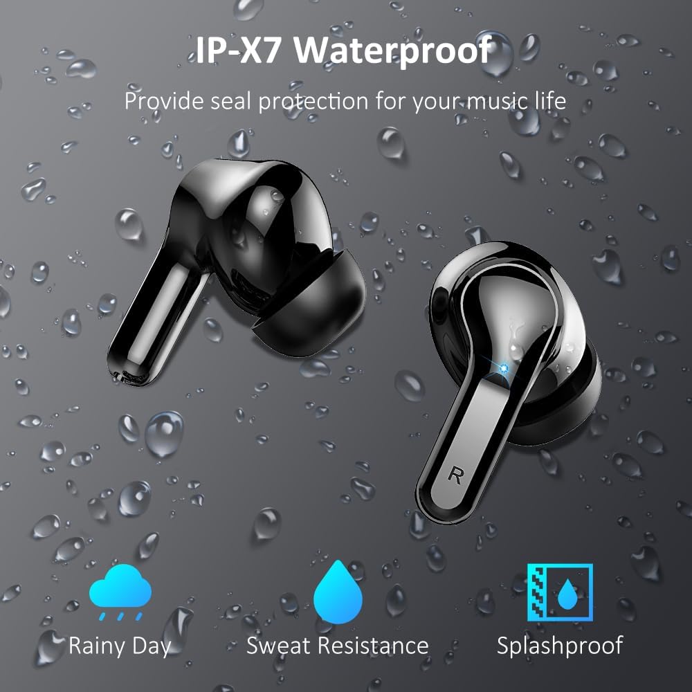 Wireless Earbud, Bluetooth Headphones 5.3 NEW 40H Ear Buds Bass Stereo Earphones Noise Cancelling Earbud with 4 ENC Mic in-Ear Bluetooth Earbud