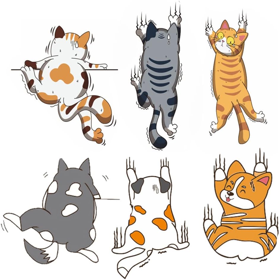 Calcomanía de dibujos animados de gato lindo para automóvil, calcomanía de perro de dibujos animados, calcomanía de vinilo para coche, calcomanías