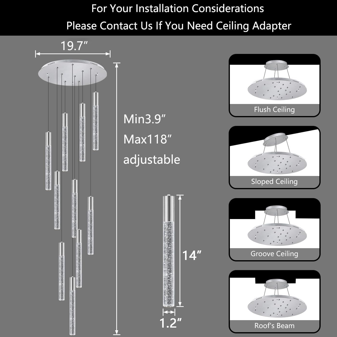 Lámparas LED para sala de estar, lámparas colgantes de techo modernas, lámparas de escalera para entrada, vestíbulo, iluminación dimmale