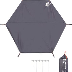 Hikeman Huella hexagonal de tienda de campaña, lona ultraligera impermeable para 1 a 4 personas, con 6 estacas de tienda de campaña para campamento, Hikeman Huella hexagonal de tienda de campaña, lona ultraligera impermeable para 1 a 4 personas, con 6 estacas de tienda de campaña para campamento,