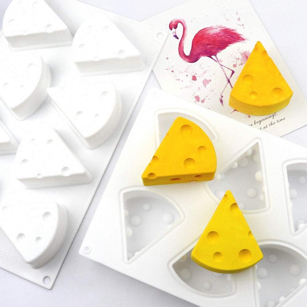 2 moldes de silicona para queso 3D, molde en forma de queso para hornear postre mousse para pasteles, herramientas de pastelería, herramientas de