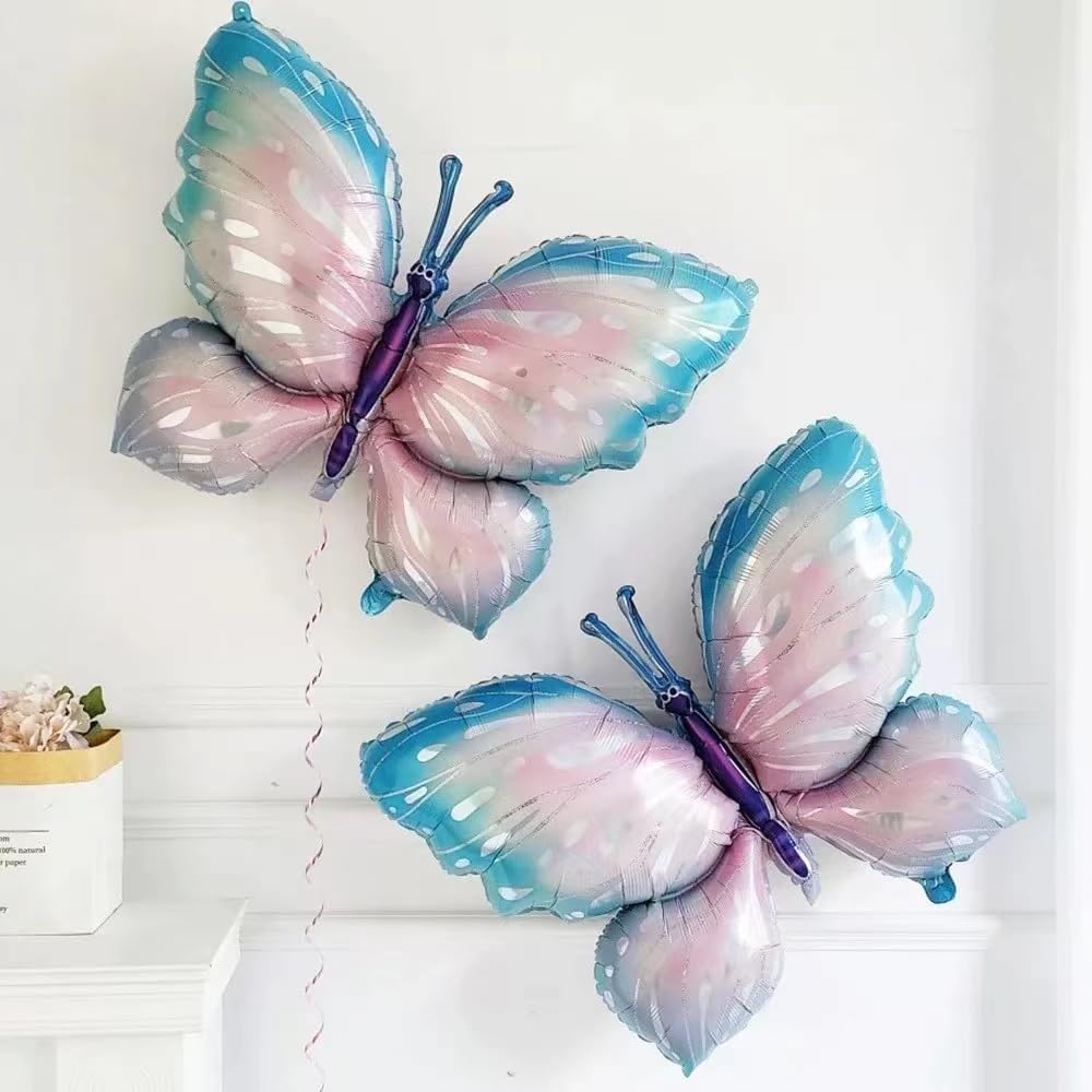 Decoraciones de cumpleaños de mariposa, 23 piezas de globos de mariposa moradas, decoraciones de mariposa para fiesta de cumpleaños, baby shower