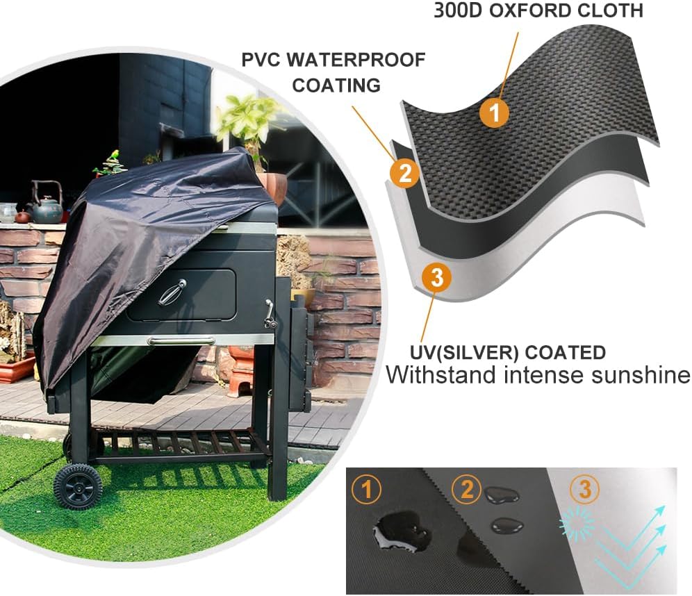 Funda para parrilla, 40 pulgadas, resistente al agua, Oxford, para exteriores, a prueba de polvo, resistente al viento, a los rayos UV, cubierta de