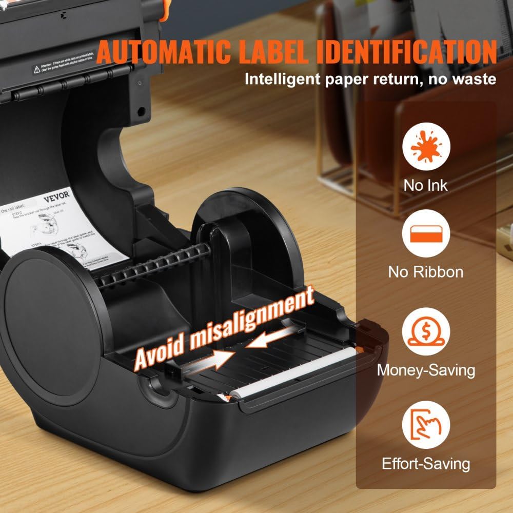 Impresora térmica de etiquetas Bluetooth todo en uno con reconocimiento automático – HD – 300DPI – Compatible con