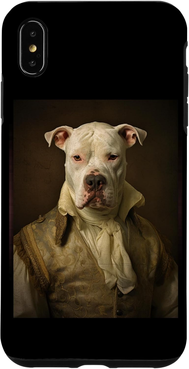 Carcasa para iPhone XS Max Dogo Argentino Retrato de perro renacentista para mamá y papá