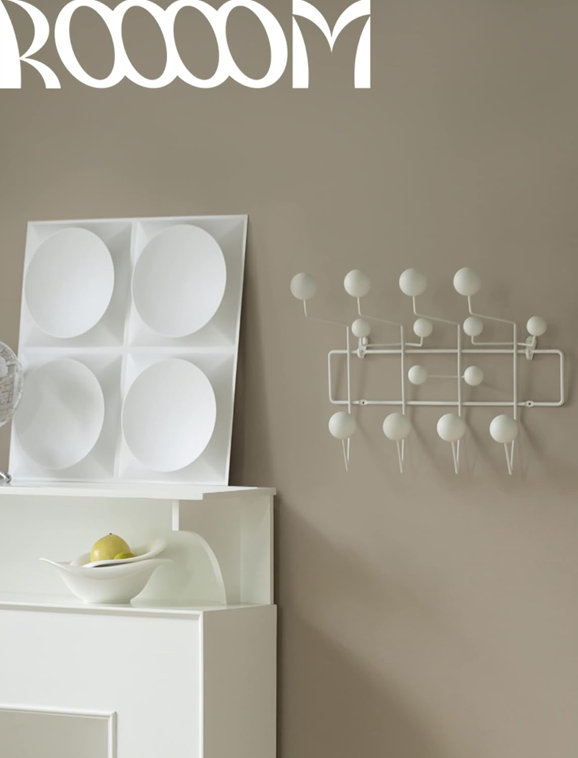 SHISEDECO Perchero clásico Hang it All, ganchos modernos de mediados de siglo para montar en la pared con bolas de madera maciza pintadas (varios